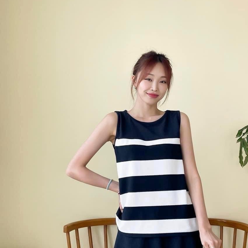 預購 正韓 𝑨字寬條背心➕腰鬆緊散擺短褲𝑺𝑬𝑻套組-06/10截止-細節圖8