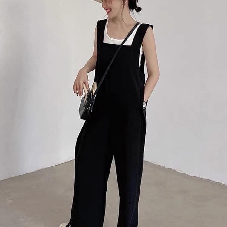 預購 正韓 好看又顯瘦雪紡口袋連身褲-06/10截止-細節圖2