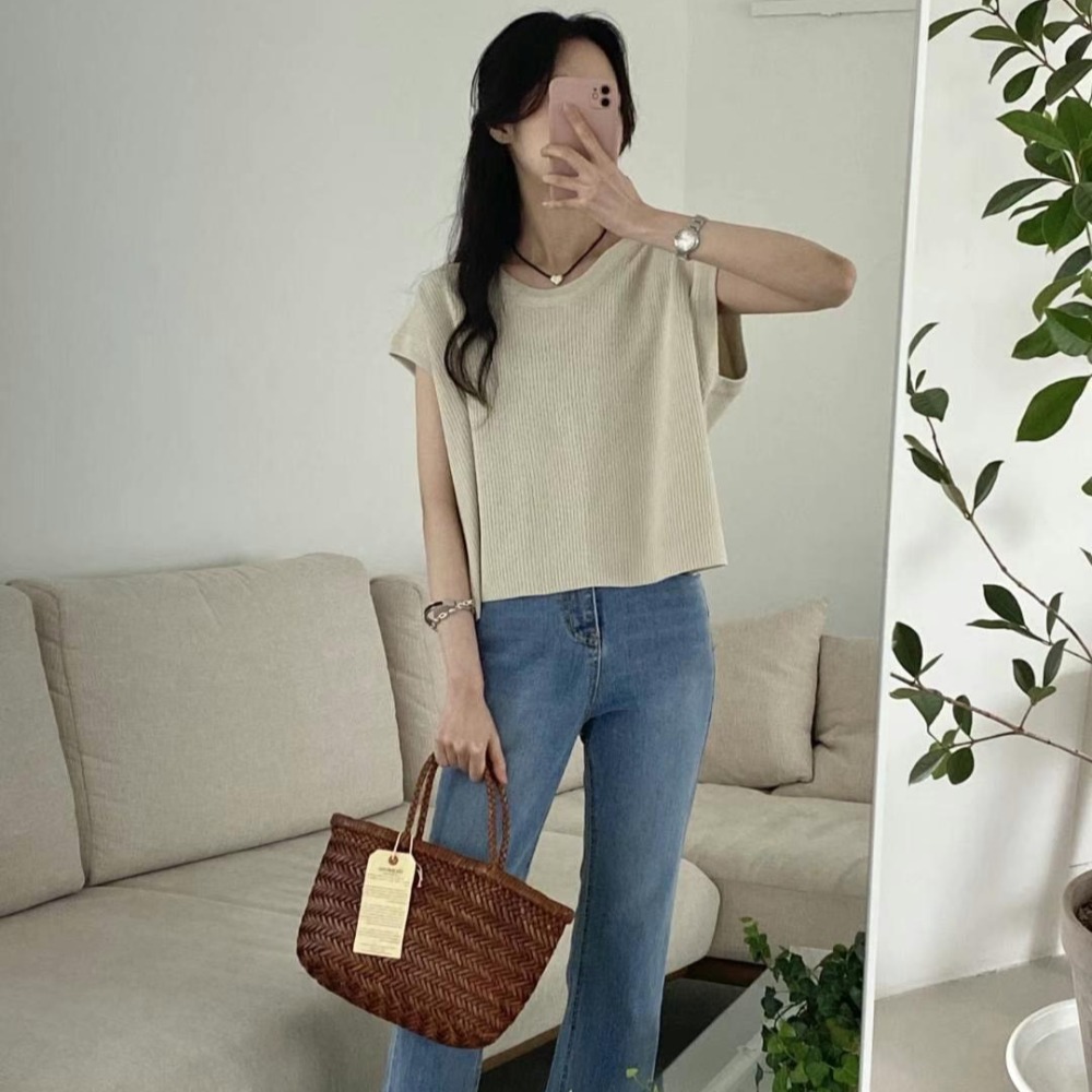 預購 正韓 涼感超舒適側開叉寬袖針織上衣-06/15截止-細節圖6