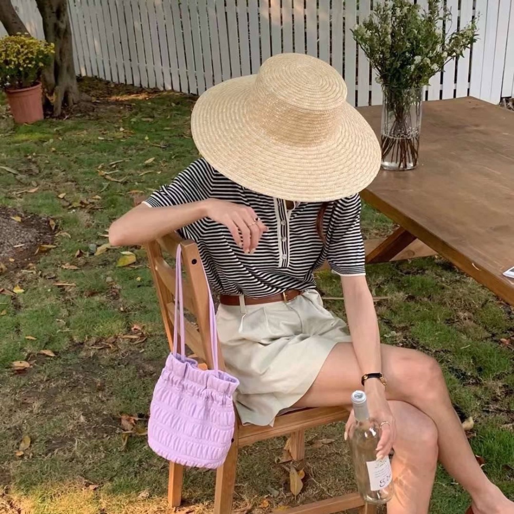 預購 韓系春夏新 軟皮皺皺束口水桶包-06/20截止-細節圖6