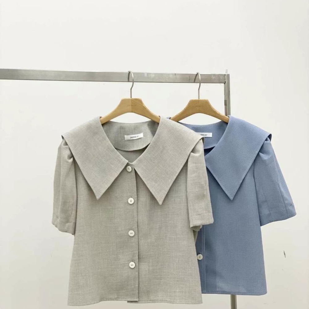 預購 正韓 水手領抓皺袖上衣-06/20截止-細節圖4