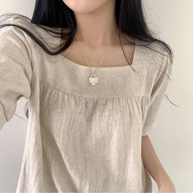 預購 方領棉麻上衣-06/20截止-細節圖2