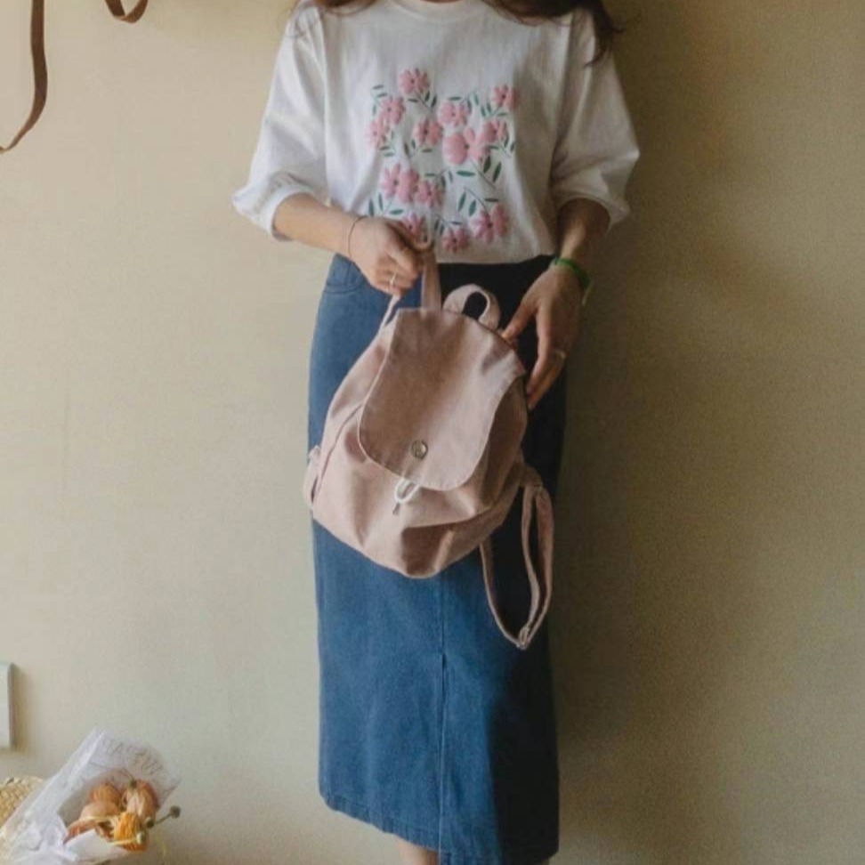 預購 正韓 小花印花五分包袖上衣-06/20截止-細節圖4