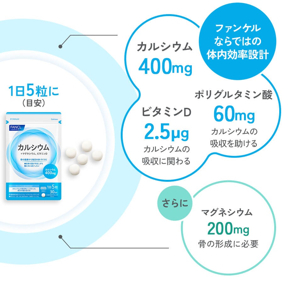 🔥FANCL芳珂 鈣鎂片 鈣鎂錠 維他命D 150粒 30日份X1袋 維生素D 鈣片 鎂片 鈣錠 鎂錠 聚谷氨酸-細節圖4