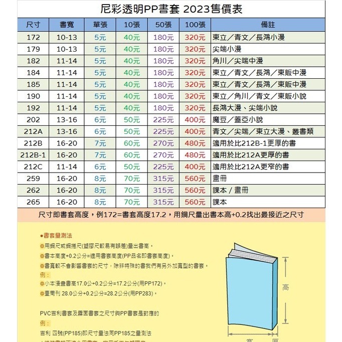 尼彩PP書套(212B-1) 10張60元 50張270元 100張480元│BJ4動漫-細節圖2