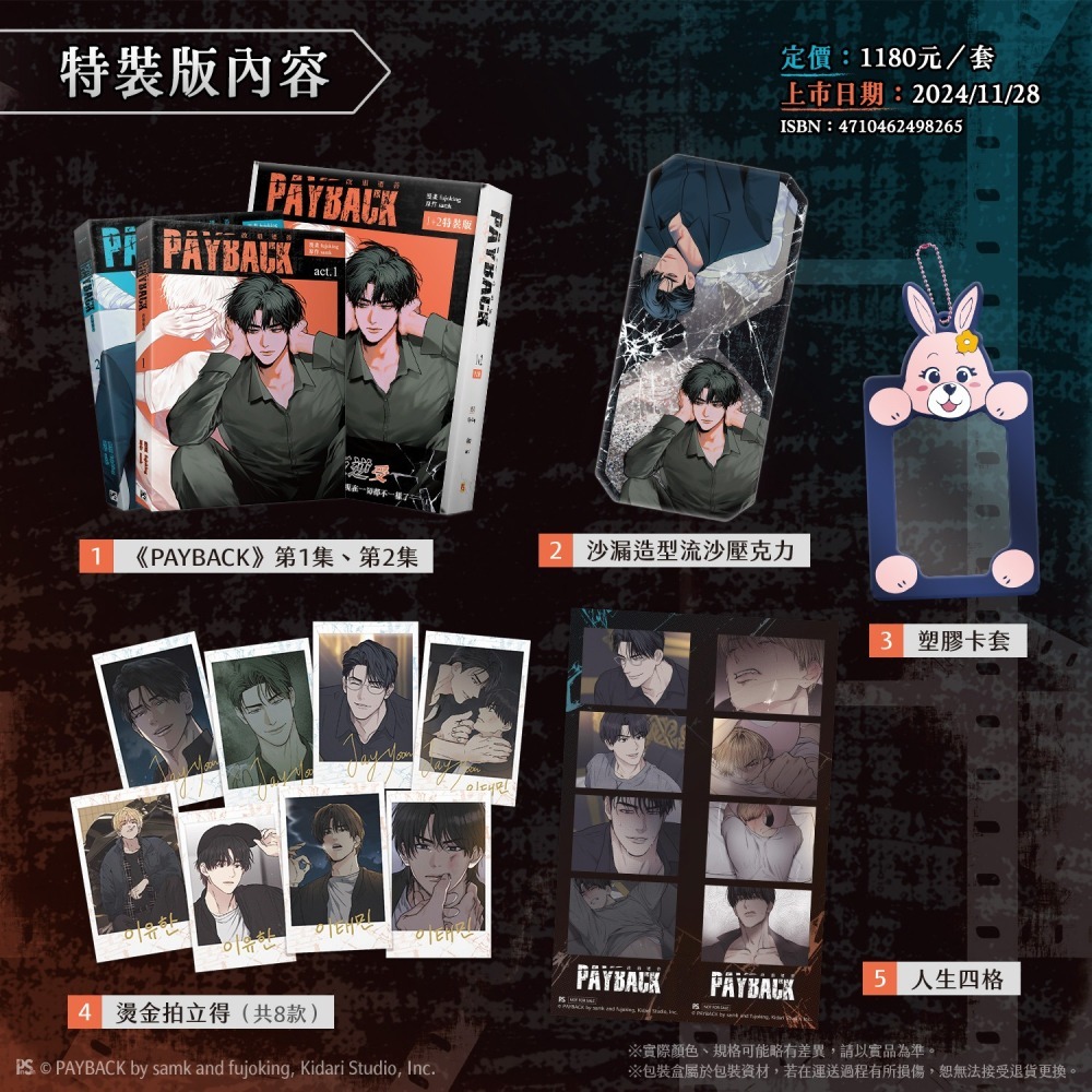 PAYBACK 改過遷善1+2《特裝版》│贈書套│fujoking│平心BL漫畫│BJ4動漫-細節圖2