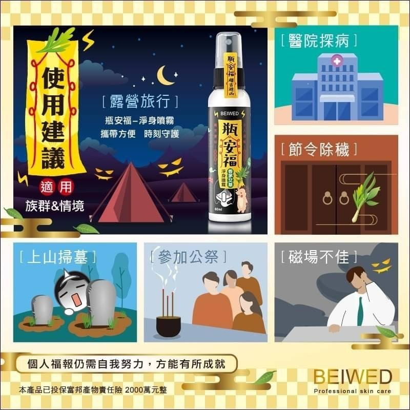 【BEIWED】－附發票－ 瓶安福 香茅艾草芙蓉淨身噴霧-細節圖8