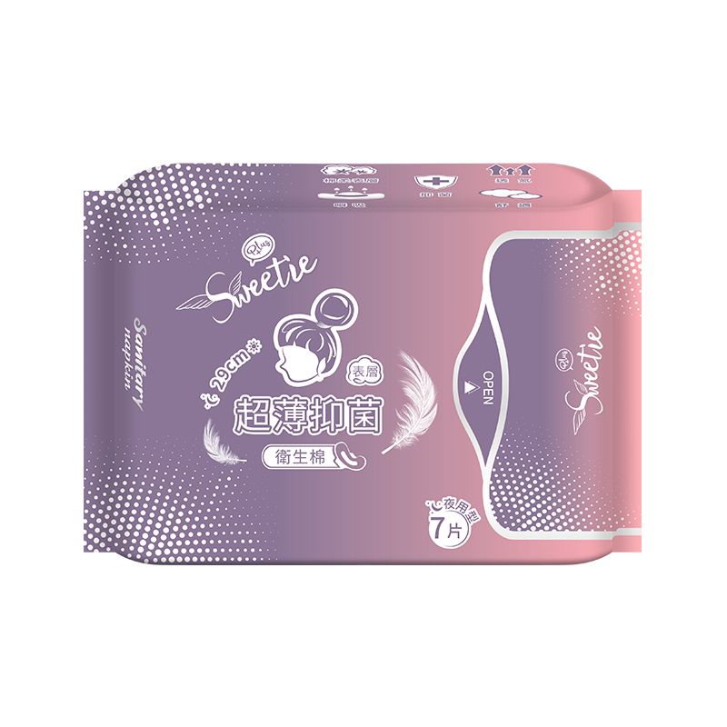 【Sweetie舒芯】－附發票－超薄抑菌衛生棉/涼感衛生棉/護墊  15.5cm/24.5cm/29cm/34cm-規格圖4