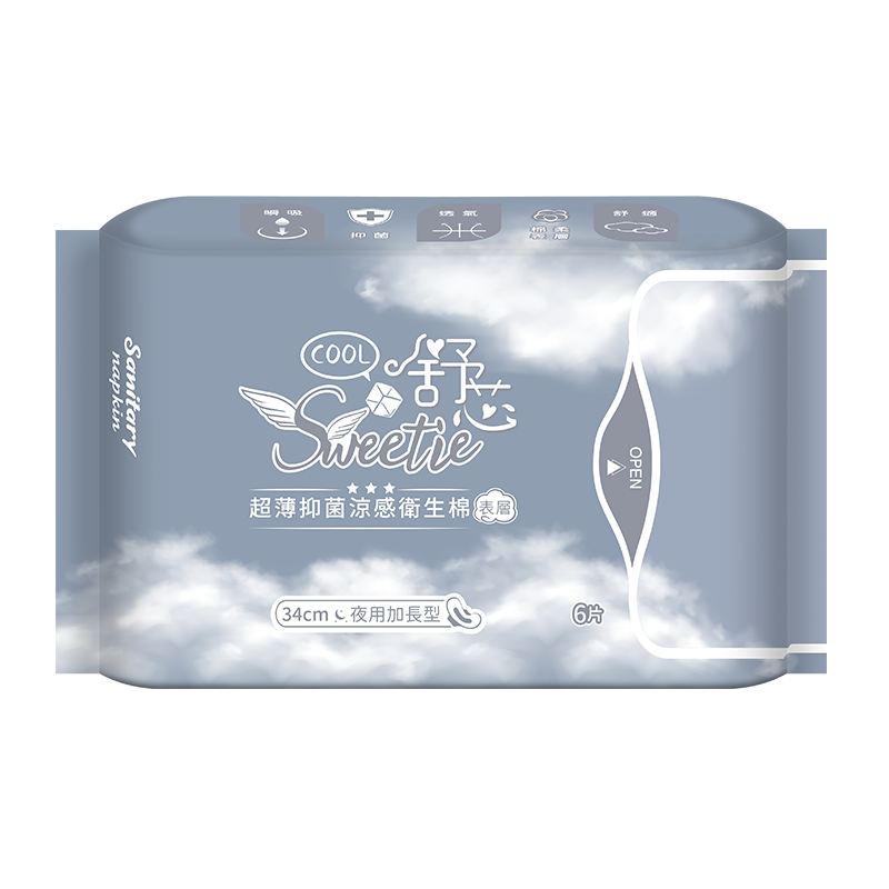 【Sweetie舒芯】－附發票－超薄抑菌衛生棉/涼感衛生棉/護墊  15.5cm/24.5cm/29cm/34cm-規格圖4