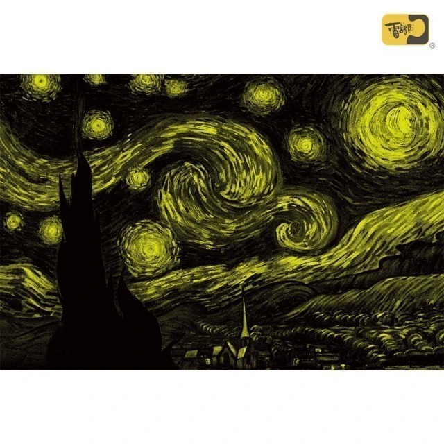 ［FUN SHOP 梵尚時尚精選］雷諾瓦拼圖 星夜 1008片 梵谷 夜光-細節圖4