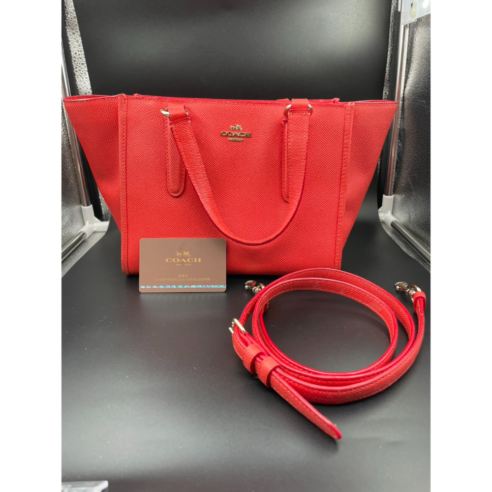 ［FUN SHOP 梵尚時尚精選］COACH 女仕 手提/斜背包 防刮皮革-細節圖2