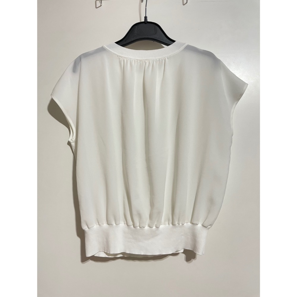 專櫃MK雪紡紗羅紋拼接短版上衣/二手/38號-細節圖4