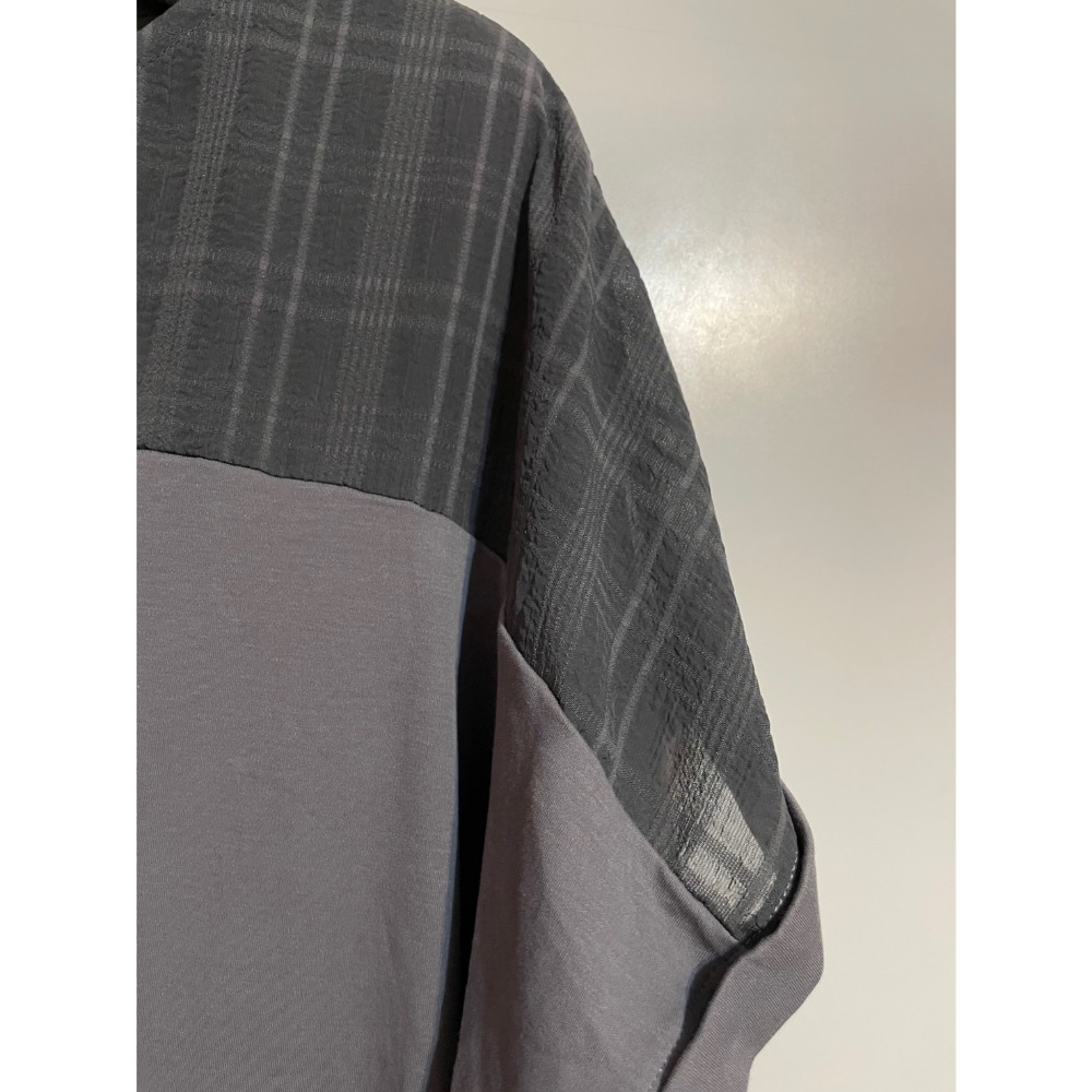 專櫃MK灰色格紋雪紡拼接T-shirt /二手/38號-細節圖4