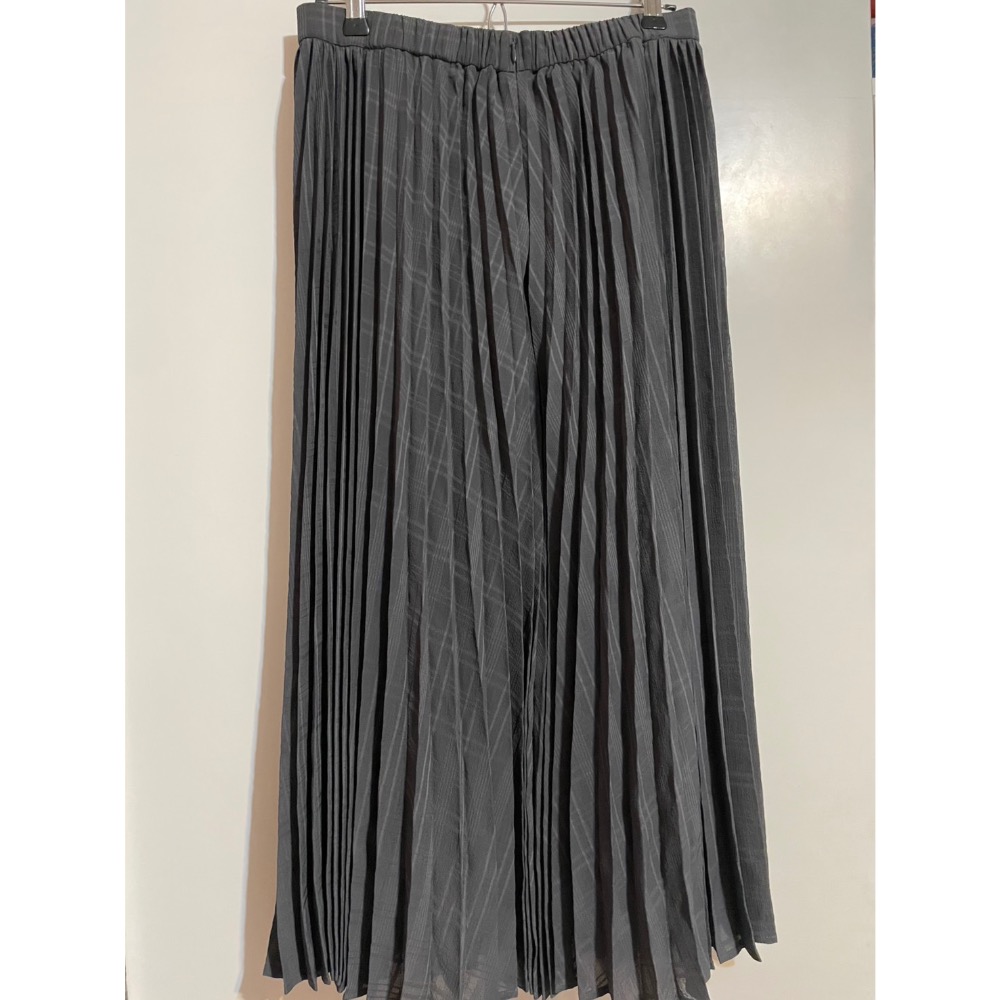 專櫃MK灰色雪紡格紋百褶長裙/二手/38號-細節圖3