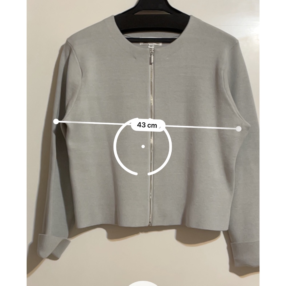 專櫃MK 灰色厚針織短版拉鍊外套/二手/38號-細節圖2