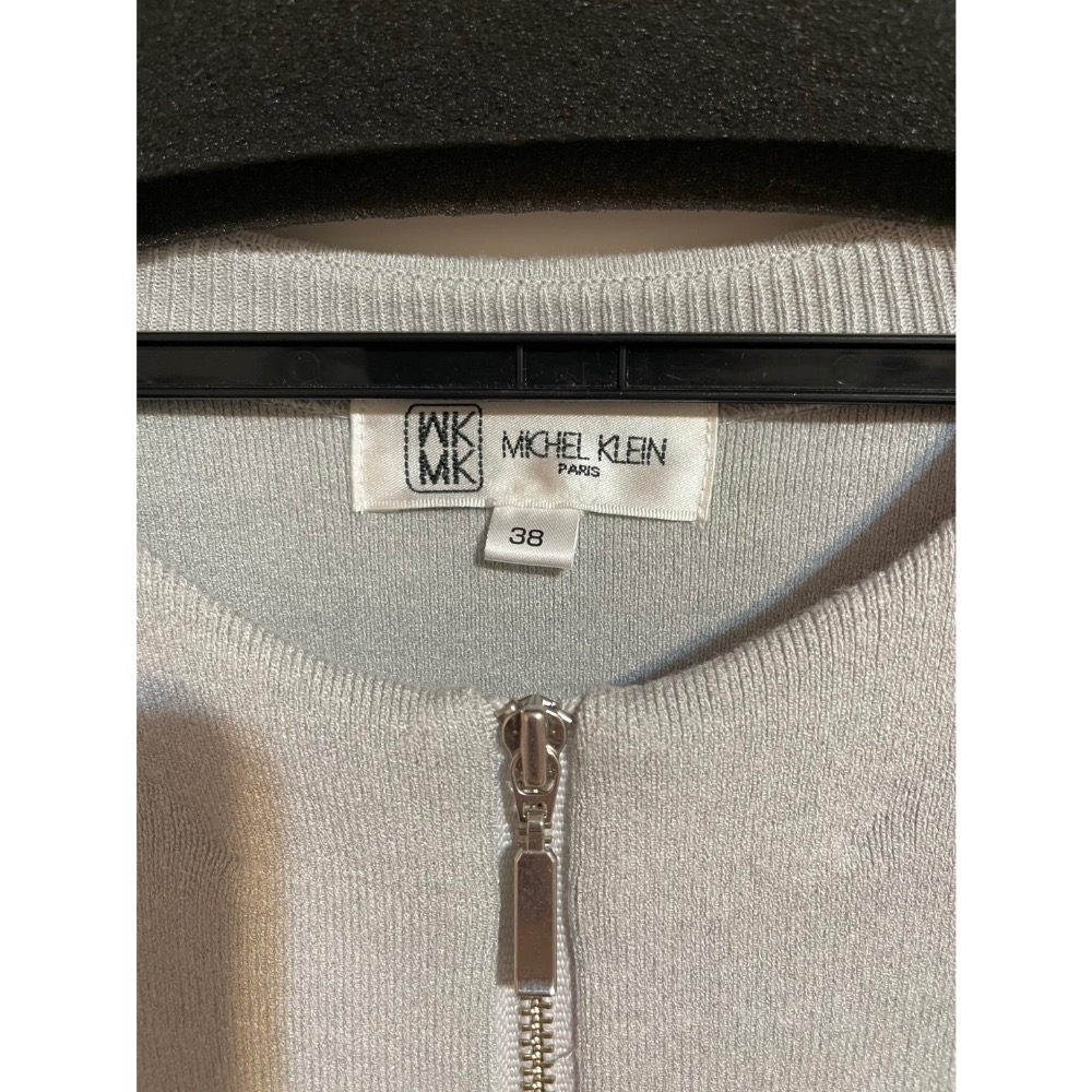 專櫃MK 灰色厚針織短版拉鍊外套/二手/38號-細節圖3