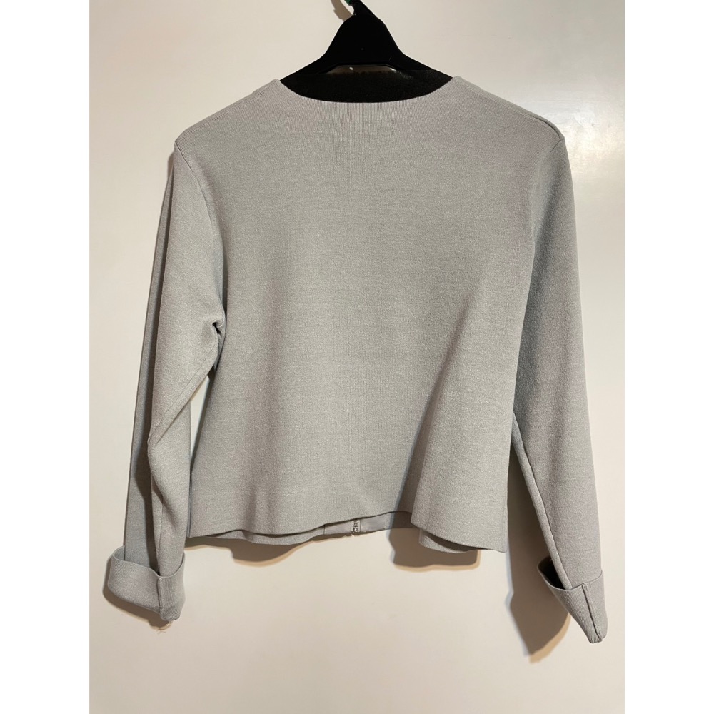 專櫃MK 灰色厚針織短版拉鍊外套/二手/38號-細節圖5