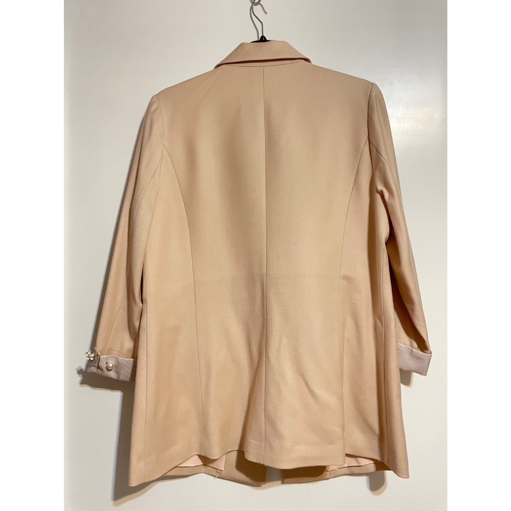 U’re杏色八分袖羊毛西裝外套/全新/M號-細節圖4