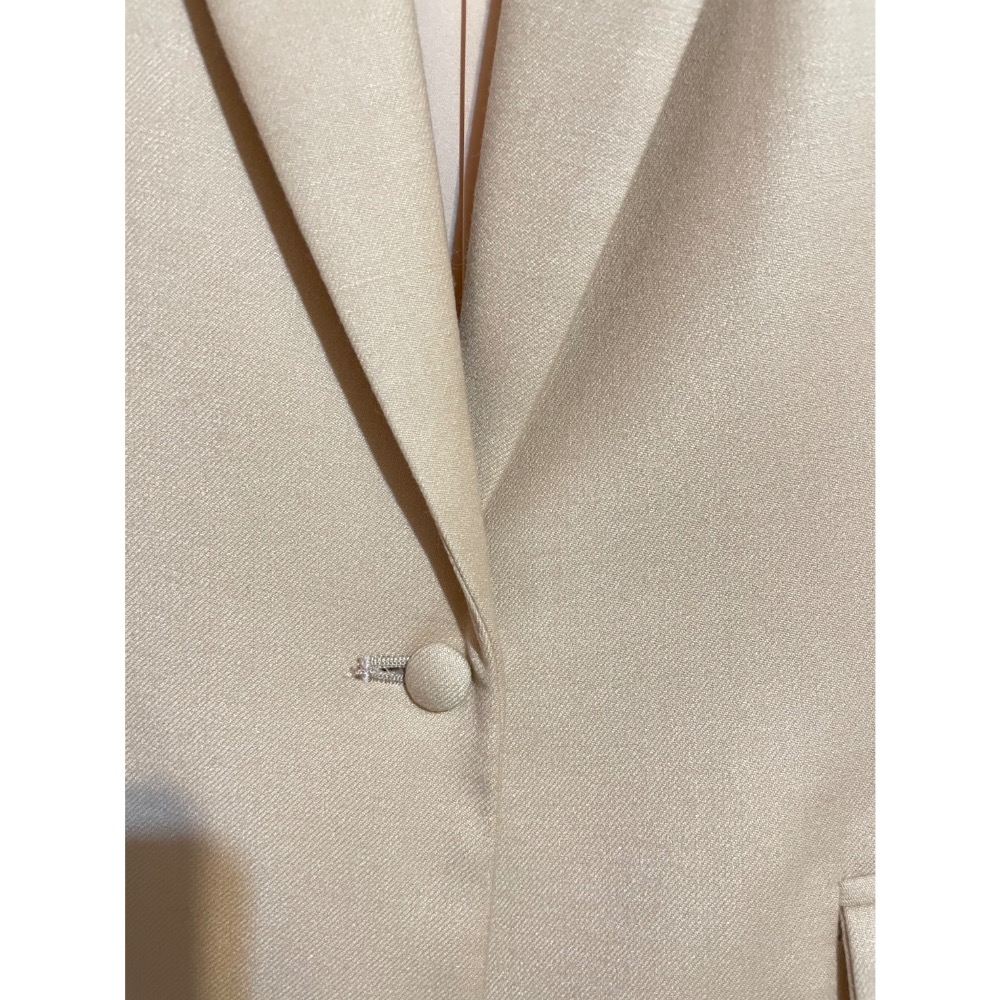 U’re杏色八分袖羊毛西裝外套/全新/M號-細節圖6