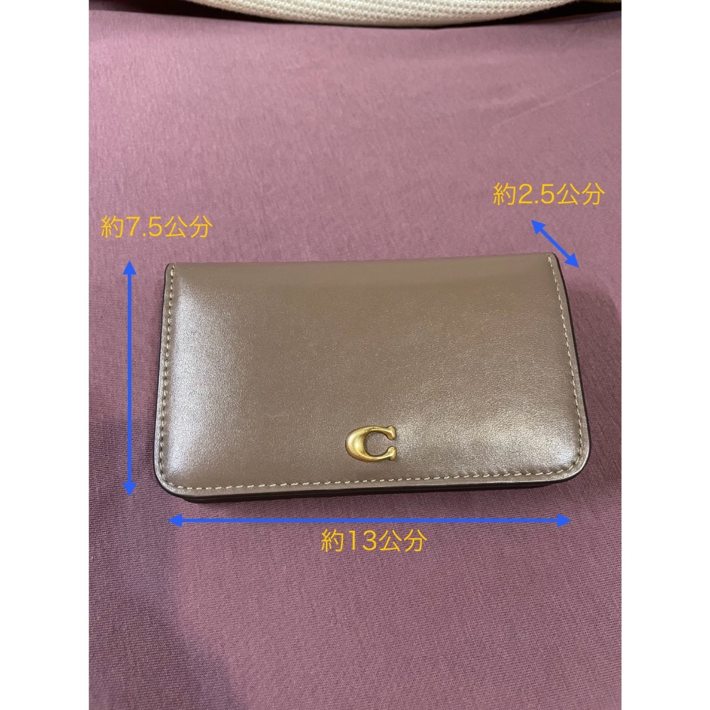 Coach摩卡色卡夾零錢包/二手-細節圖2