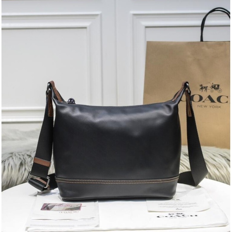 COACH 91761  簡約復古男士信使包 便捷皮革商務單肩包-細節圖2