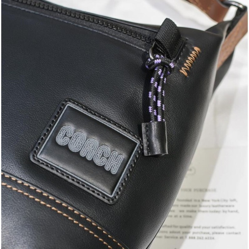 COACH 91761  簡約復古男士信使包 便捷皮革商務單肩包-細節圖5