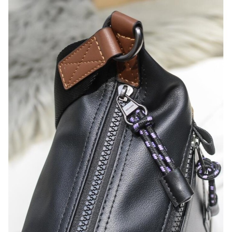 COACH 91761  簡約復古男士信使包 便捷皮革商務單肩包-細節圖6