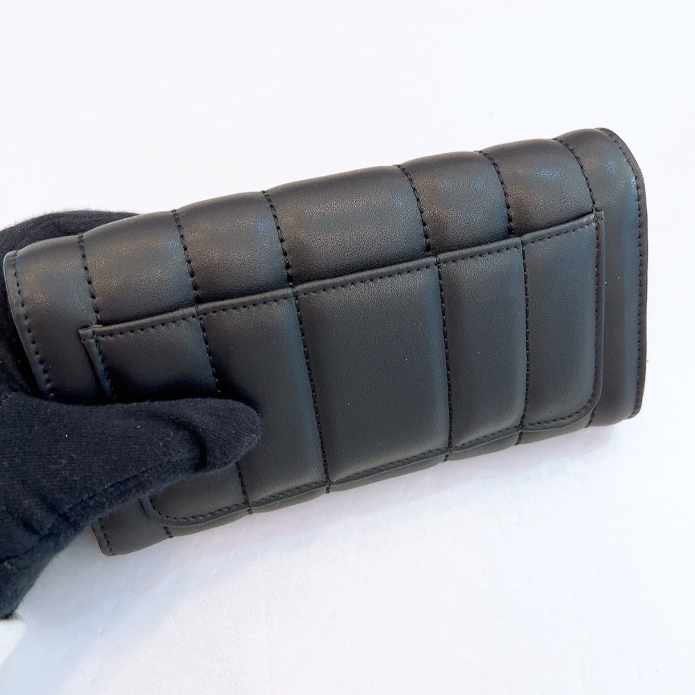 Tory Burch 女士長夾  電繡車線 羊皮菱格-細節圖4