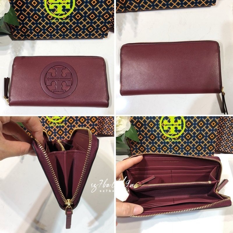 Tory Burch 女士長夾  電繡車線 羊皮菱格-細節圖6