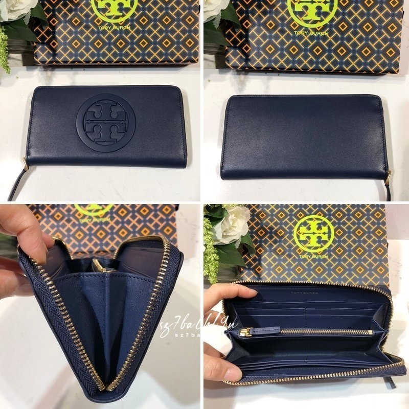 Tory Burch 女士長夾  電繡車線 羊皮菱格-細節圖8