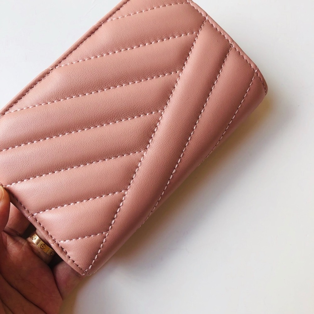 💖母親節禮物💖Tory Burch TB 56607 菱格羊皮女士中夾  精緻小羊皮-細節圖3