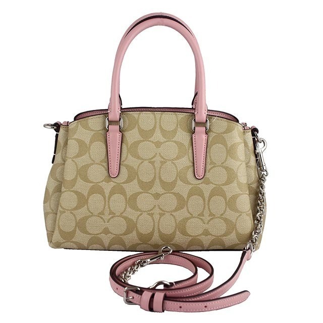 ❤️母親節禮物❤️COACH 22950 新款女士 單肩斜跨手提 戴妃包女包  粉色-細節圖2