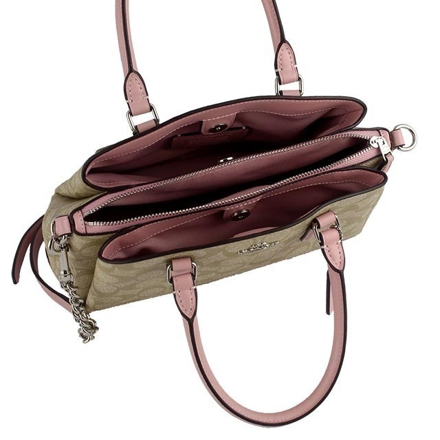 ❤️母親節禮物❤️COACH 22950 新款女士 單肩斜跨手提 戴妃包女包  粉色-細節圖3