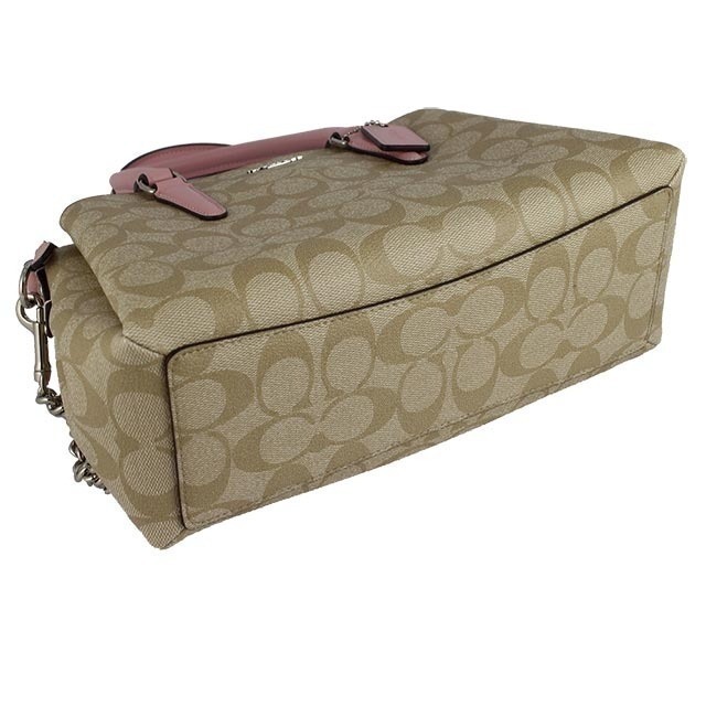 ❤️母親節禮物❤️COACH 22950 新款女士 單肩斜跨手提 戴妃包女包  粉色-細節圖4