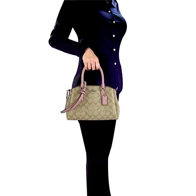 ❤️母親節禮物❤️COACH 22950 新款女士 單肩斜跨手提 戴妃包女包  粉色-細節圖5