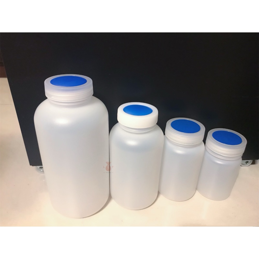 HDPE廣口瓶 100ml～1L 塑膠廣口瓶 藍蓋廣口瓶 塑膠瓶 分裝瓶 採樣瓶-細節圖2