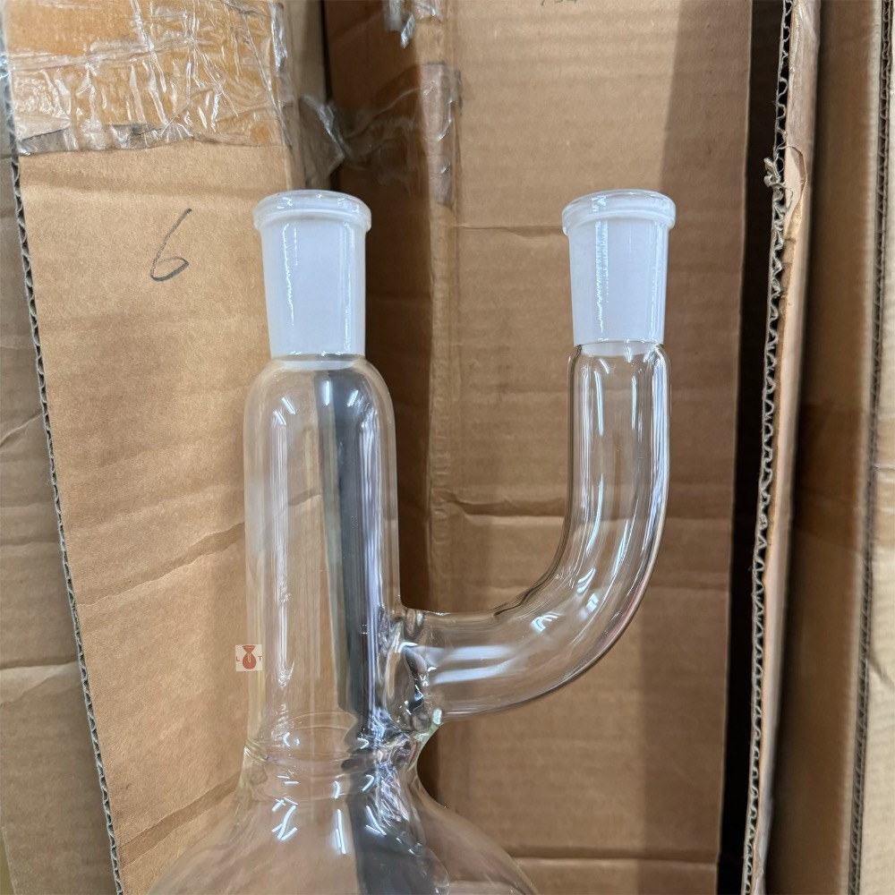 *立騰玻璃* 雙頸圓底燒瓶 500ml～1L 磨砂圓底燒瓶 實驗玻璃 圓底燒瓶 玻璃瓶 實驗器材-細節圖2