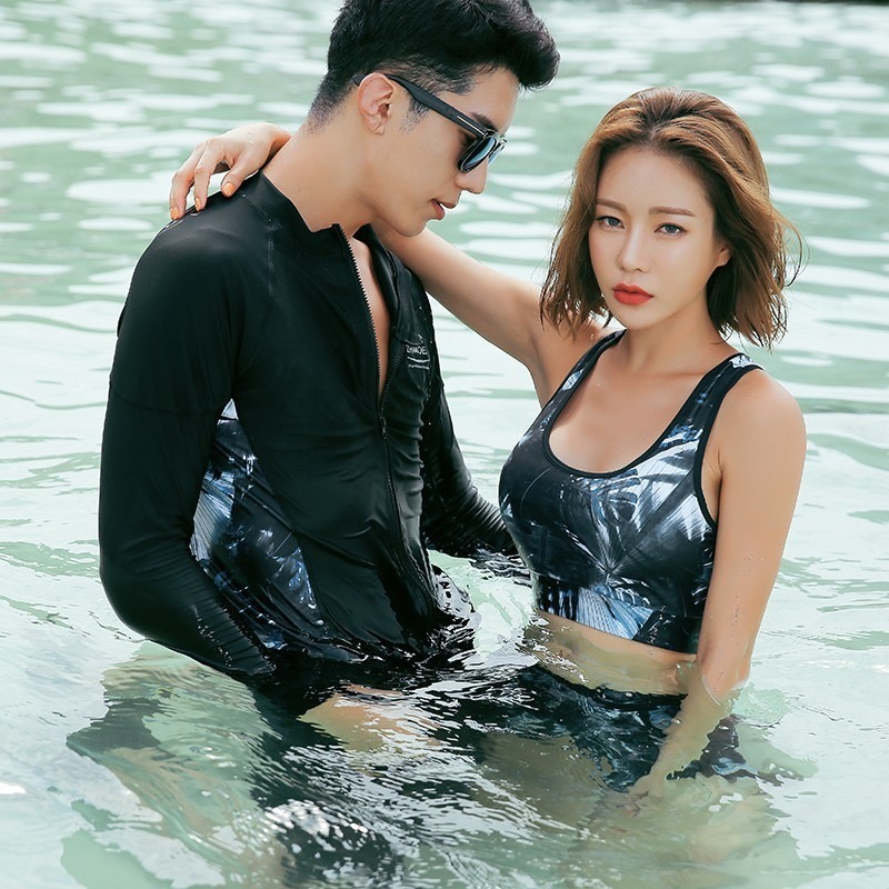 台灣現貨/長袖速乾材質/防曬系數/水母衣/潛水衣/衝浪衣-紫玉蘭-情侶/9011-細節圖3