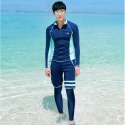 速乾材質/浮潛服拉鍊潛水服分體水母衣男女長袖游泳衣泳裝長褲套裝/紫玉蘭 1901-規格圖8