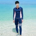 速乾材質/浮潛服拉鍊潛水服分體水母衣男女長袖裙褲游泳衣泳裝長褲套裝/紫玉蘭1901 粉-規格圖6