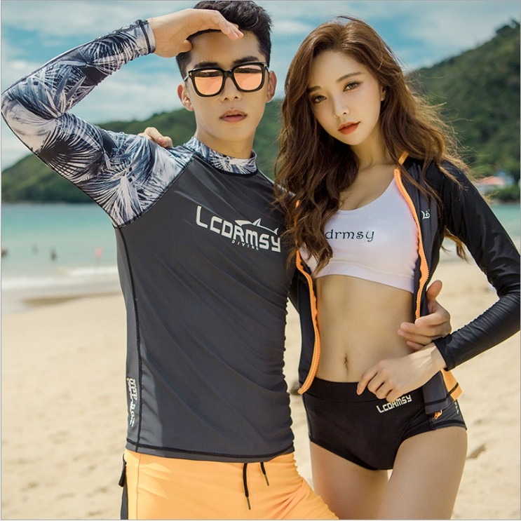 台灣現貨/高端/防曬潛水服/男女套裝單件/潛浮服長袖泳衣水母衣水母服衝浪服速乾防曬衣/紫玉蘭-細節圖3