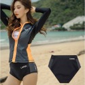 台灣現貨/高端/防曬潛水服/男女套裝單件/潛浮服長袖泳衣水母衣水母服衝浪服速乾防曬衣/紫玉蘭-規格圖8