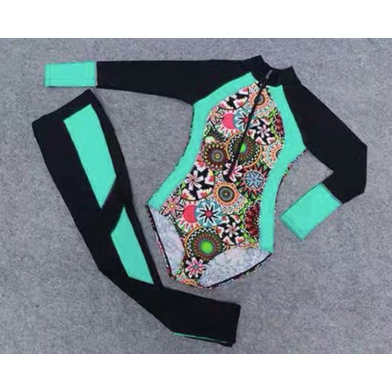 台灣現貨/速乾材質新款韓版女泳衣/水母衣/長袖衝浪服/防曬泳衣/浮潛裝*紫玉蘭水母衣7777/TS-細節圖4