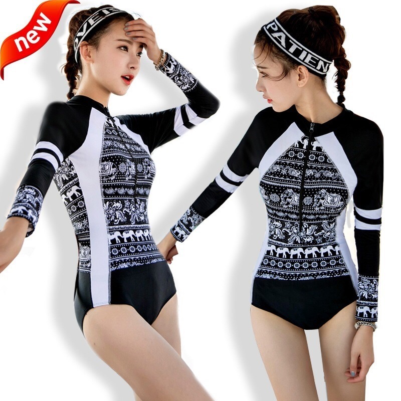 台灣現貨/速乾材質新款韓版女泳衣/水母衣/長袖衝浪服/防曬泳衣/浮潛裝*紫玉蘭水母衣7777/TS-細節圖7