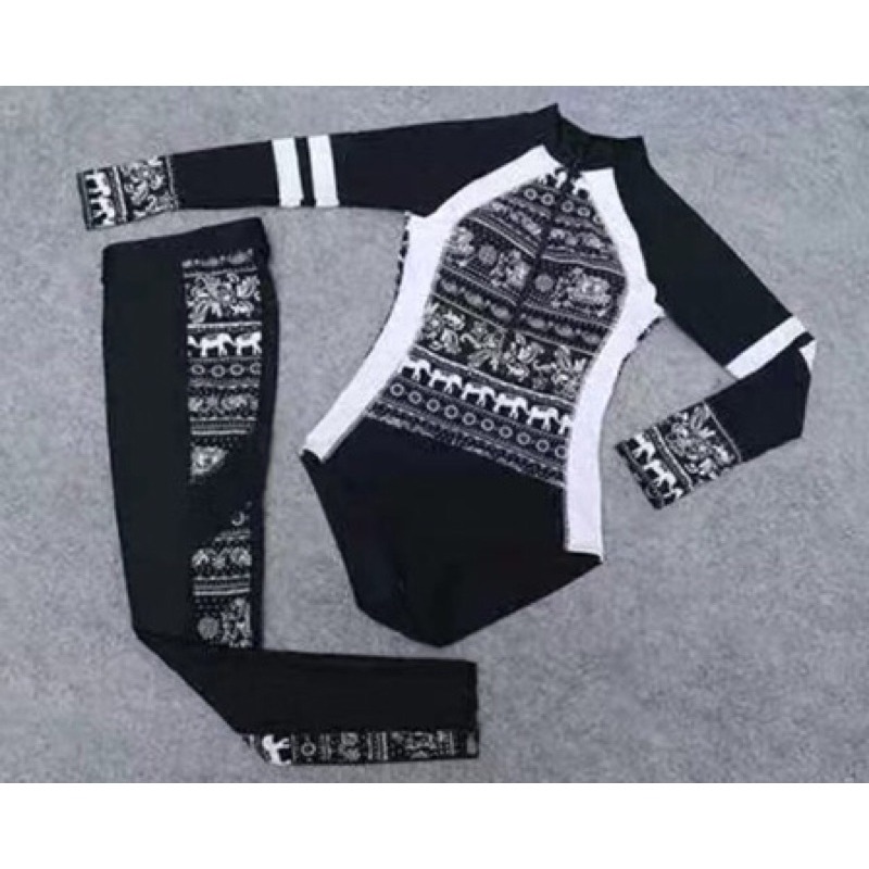 台灣現貨/速乾材質新款韓版女泳衣/水母衣/長袖衝浪服/防曬泳衣/浮潛裝*紫玉蘭水母衣7777/TS-細節圖8