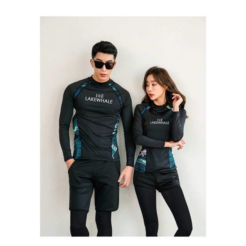 台灣現貨/速乾材質水母衣/分體防曬長袖套頭款泳衣/情侶衝浪浮潛套裝/潛水裝紫玉蘭1908-細節圖7