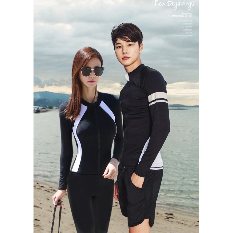 台灣現貨/新款潛水服拉鍊分體長袖長褲游泳衣防曬情侶男女水母衣浮潛服/紫玉蘭 1923-細節圖6