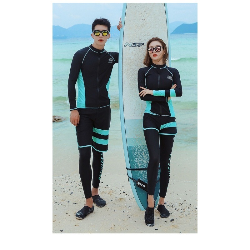 台灣現貨/速乾材質拉鍊親子款水母衣/分體防曬長袖拉鏈款泳衣/親子情侶衝浪浮潛套裝/潛水裝紫玉蘭9008-細節圖3