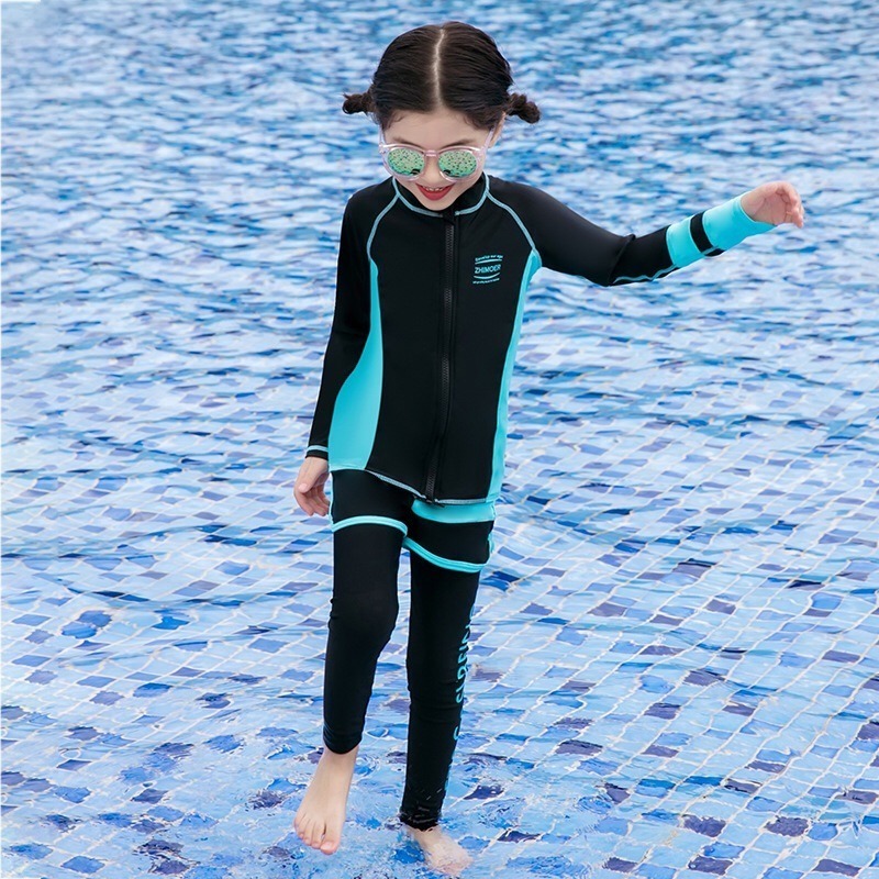 台灣現貨/速乾材質拉鍊親子款水母衣/分體防曬長袖拉鏈款泳衣/親子情侶衝浪浮潛套裝/潛水裝紫玉蘭9008-細節圖8