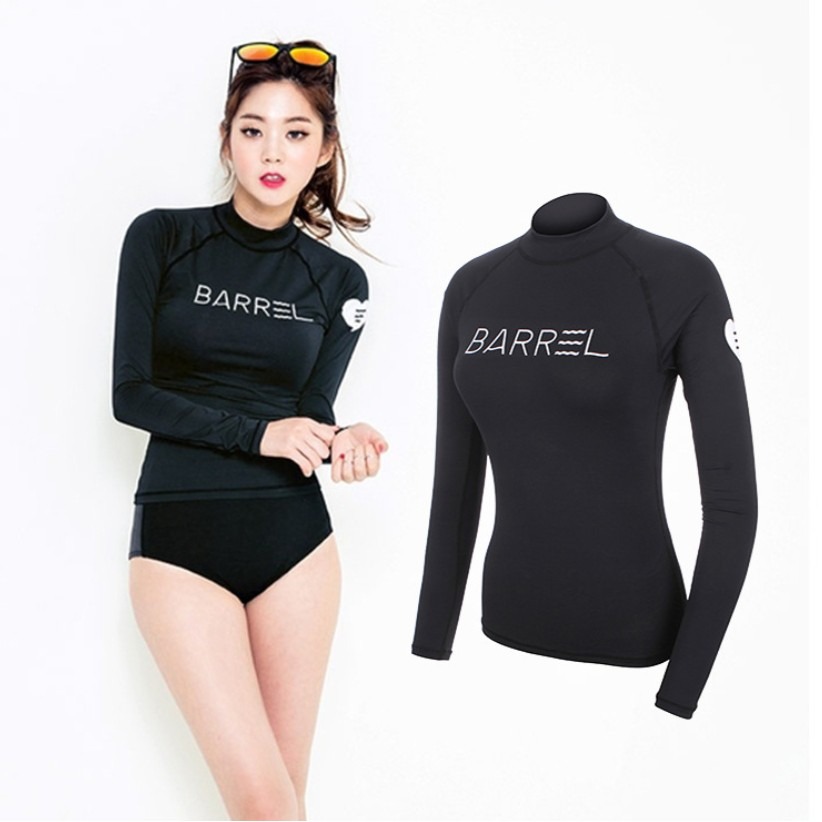 台灣現貨/高端新款韓版男女情侶泳衣水母上衣/運動長袖衝浪服上衣/防曬泳衣上衣/浮潛裝上衣-紫玉蘭/水母衣-細節圖6